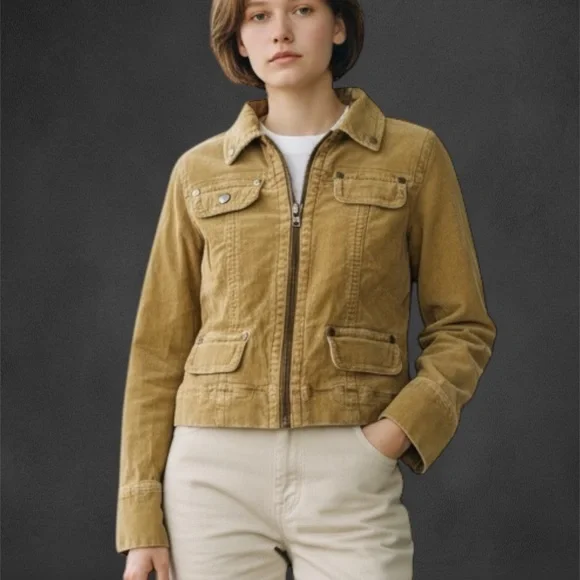 Stylish Women's Mustard Utility Jacket - Picture 4 of 7